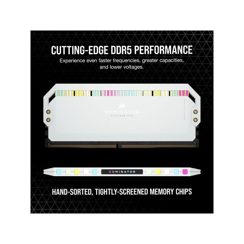 رم کورسیر مدل DOMINATOR PLATINUM RGB 64GB (2x32GB) 5600MHz DDR5 CL40 5 رم کورسیر مدل DOMINATOR PLATINUM RGB 64GB (2x32GB) 5600MHz DDR5 CL40