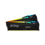 رم کینگستون Fury Beast RGB Black 32GB (2x16GB) 5600MHz DDR5 CL40