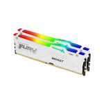 رم کینگستون Fury Beast RGB White 64GB (2x32GB) 5200MHz DDR5 CL40