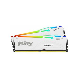 رم کینگستون Fury Beast RGB White 64GB (2x32GB) 5600MHz DDR5 CL40