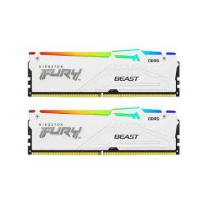 رم کینگستون Fury Beast RGB White 32GB (2x16GB) 5600MHz DDR5 CL40