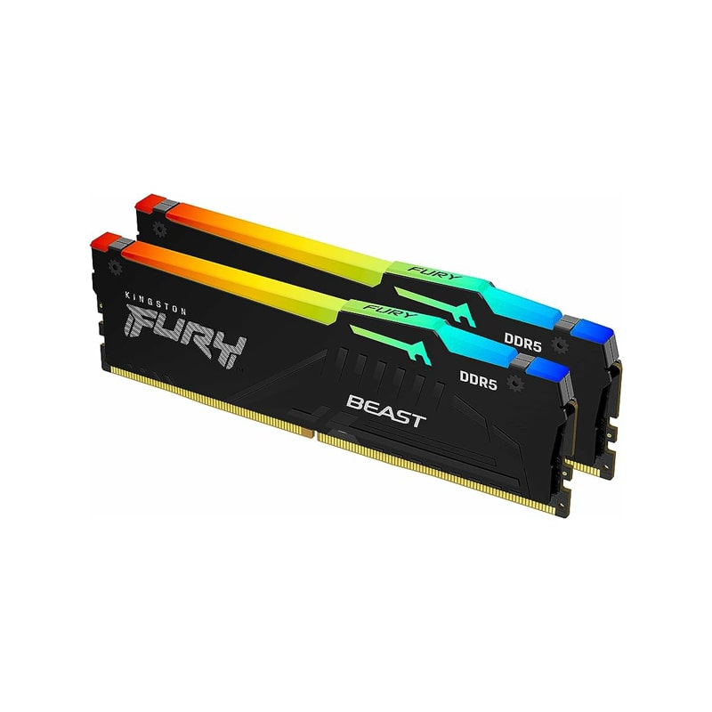 رم کینگستون Fury Beast RGB Black 64GB (2x32GB) 5600MHz DDR5 CL40 3 رم کینگستون Fury Beast RGB Black 64GB (2x32GB) 5600MHz DDR5 CL40