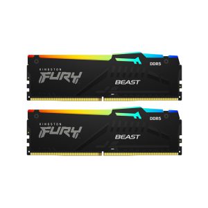 رم کینگستون Fury Beast RGB Black 64GB (2x32GB) 5200MHz DDR5 CL40