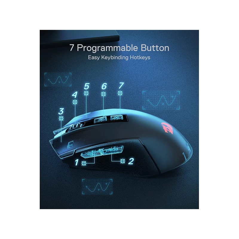 موس بی سیم گیمینگ ردراگون TRIDENT PRO M693 RGB 6 موس بی سیم گیمینگ ردراگون TRIDENT PRO M693