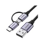 کابل تبدیل USB به USB-C MicroUSB یوگرین مدل US177-30875 طول 1 متر