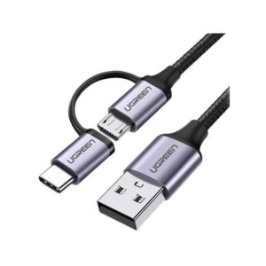 کابل تبدیل USB به USB-C /MicroUSB یوگرین مدل US177-30875 طول 1 متر