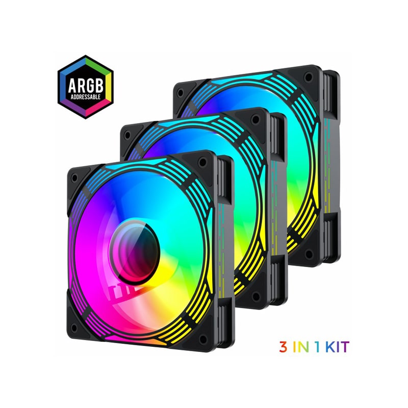 فن کیس گیم مکس مدل KF300 BK 4 فن کیس گیم مکس مدل KF300 BK