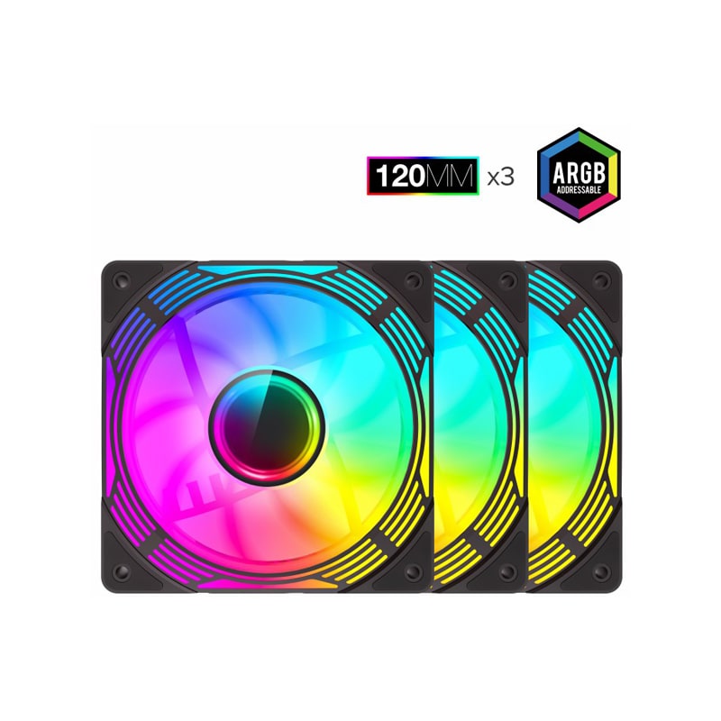 فن کیس گیم مکس مدل KF300R BK 4 فن کیس گیم مکس مدل KF300R BK