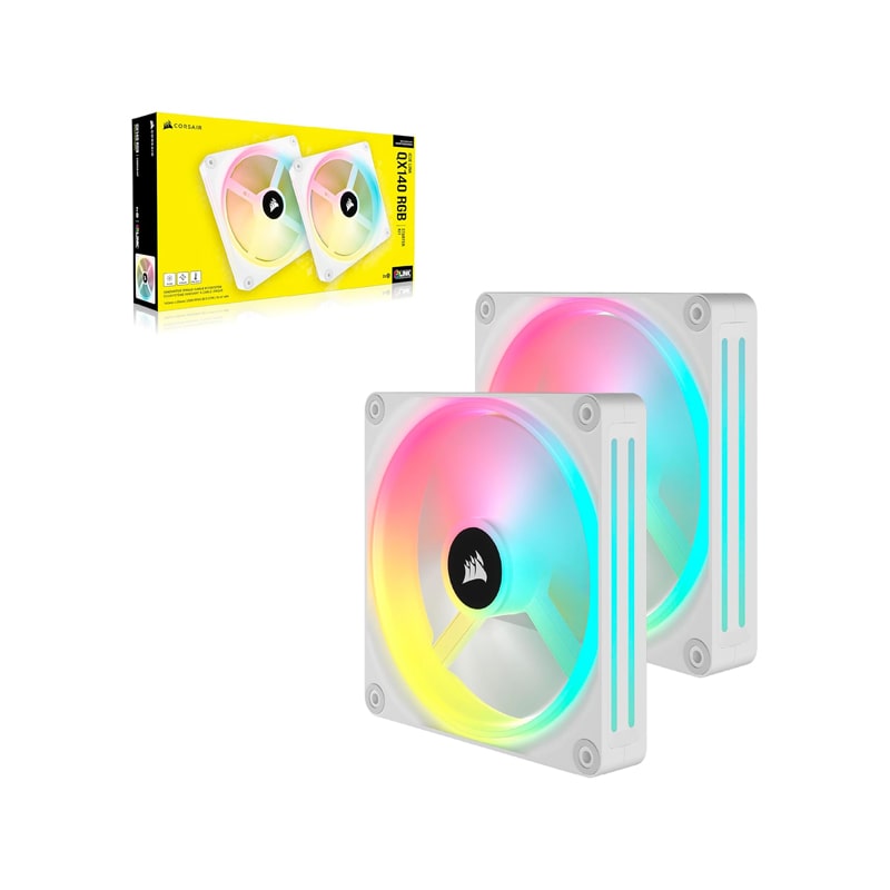 فن کیس کورسیر مدل iCUE LINK QX140 RGB White بسته 2 عددی 3 فن کیس کورسیر مدل iCUE LINK QX140 RGB White بسته 2 عددی