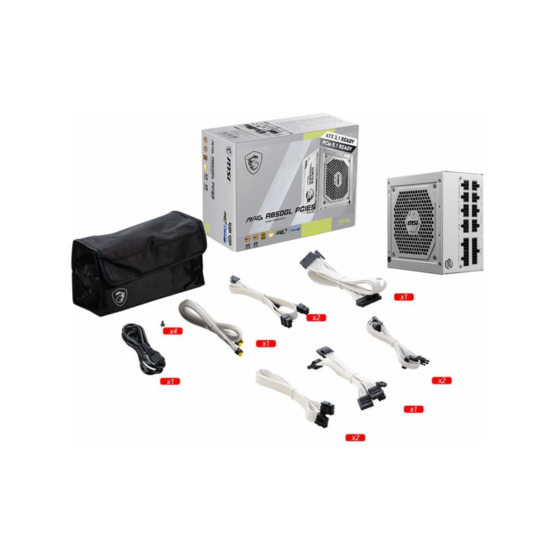 پاور ام اس آی مدل MAG A850GL PCIE5 WHITE 4 پاور ام اس آی مدل MAG A850GL PCIE5 WHITE