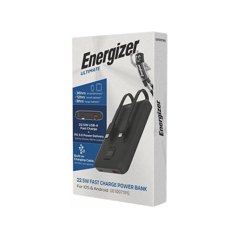 پاوربانک انرجایزر مدل UE10071PQ ظرفیت 10000 میلی آمپر ساعت 22.5W 10 پاوربانک انرجایزر مدل UE10071PQ ظرفیت 10000 میلی آمپر ساعت 22.5W
