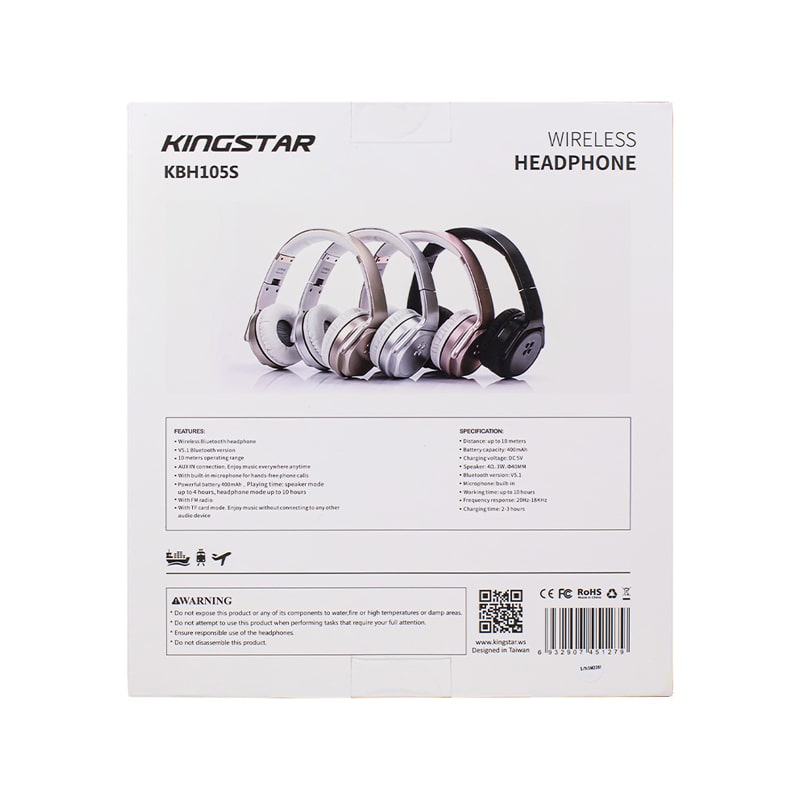 هدفون اسپیکر بی سیم کینگ استار مدل KBH105S 8 هدفون اسپیکر بی سیم کینگ استار مدل KBH105S