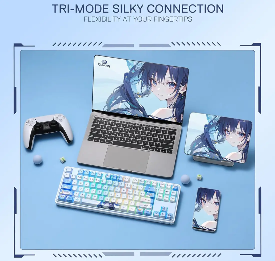 کیبورد بی سیم/باسیم مکانیکال گیمینگ ردراگون مدل K707 AK PRO RGB 14 کیبورد گیمینگ ردراگون K707 AK PRO RGB