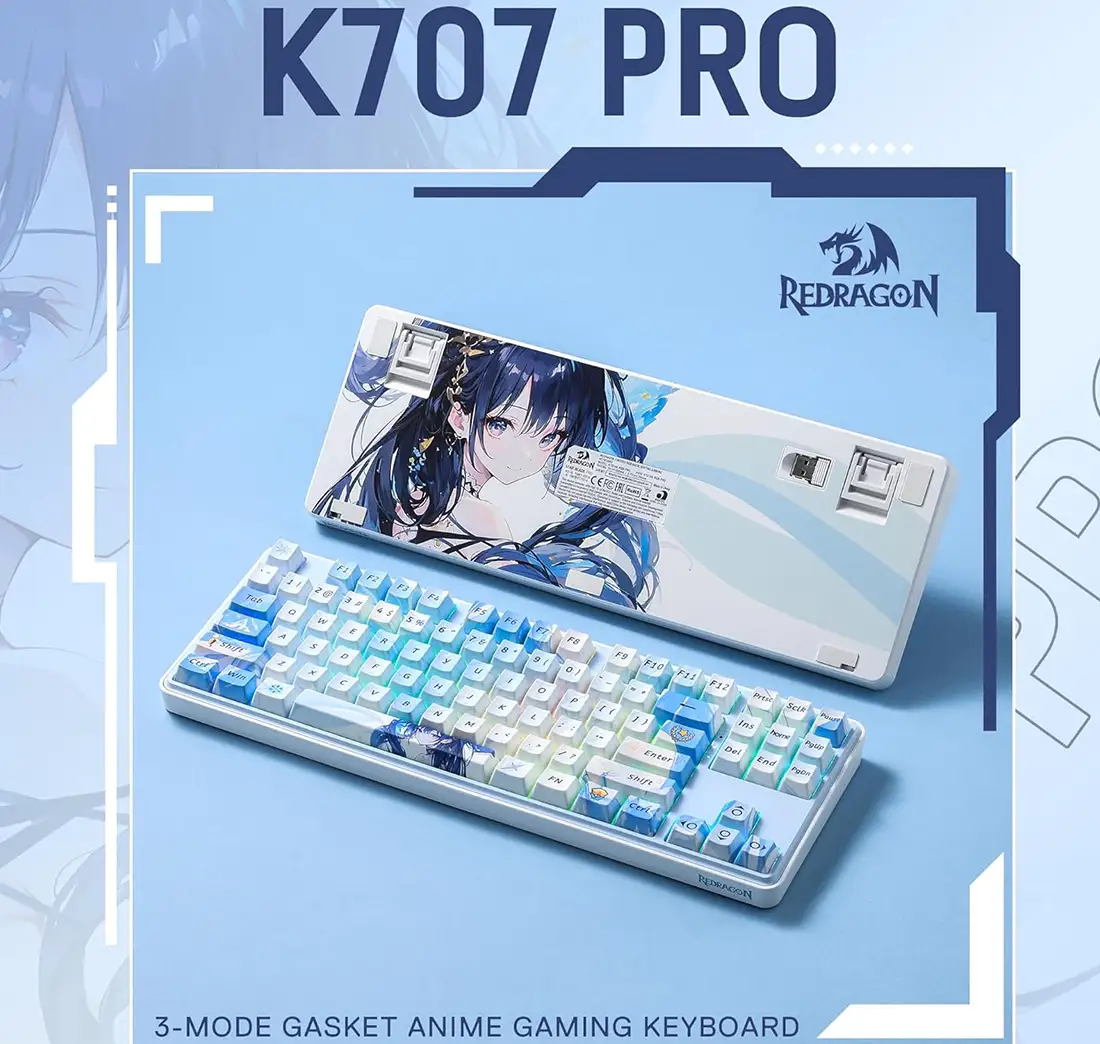 کیبورد بی سیم/باسیم مکانیکال گیمینگ ردراگون مدل K707 AK PRO RGB 13 کیبورد گیمینگ ردراگون K707 AK PRO RGB