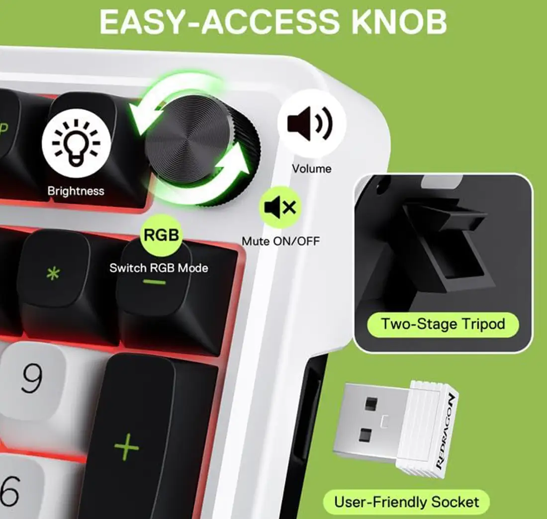 کیبورد گیمینگ Redragon EISA K686 WBG PRO