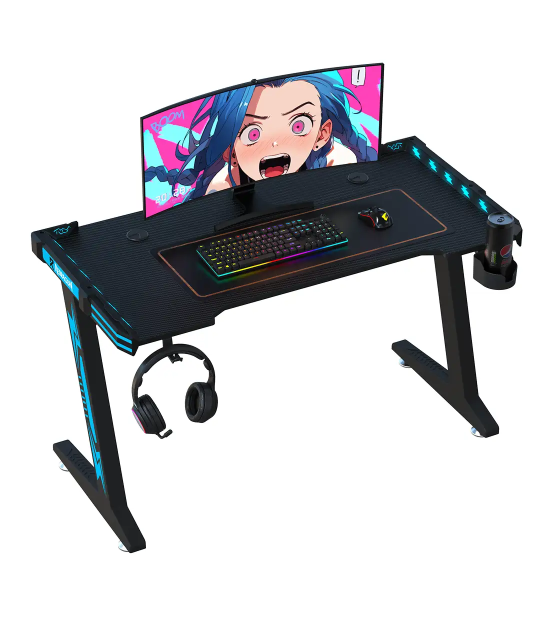 میز گیمینگ ردراگون GD-3112B 140cm LED 9 میز گیمینگ ردراگون GD-3112B 140cm LED