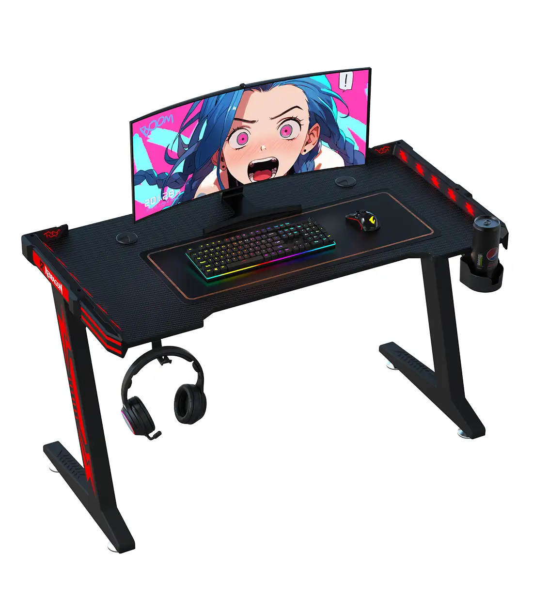 میز گیمینگ ردراگون GD-3112R 140cm LED 6 میز گیمینگ ردراگون GD-3112R 140cm LED