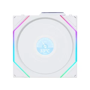 فن کیس لیان لی UNI FAN TL120 LCD Reverse Blade Wireless WH پک 3 عددی