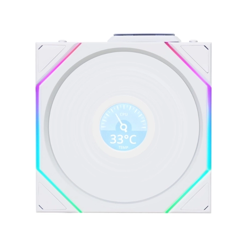 فن کیس لیان لی UNI FAN TL120 LCD Reverse Blade Wireless WH پک 3 عددی 2 TL120 LCD reverse Wireless WH