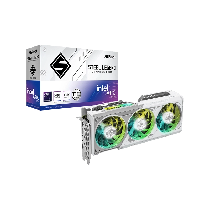 کارت گرافیک ازراک Intel Arc B580 Steel Legend 12GB OC GDDR6 1 B580 SL 12GO