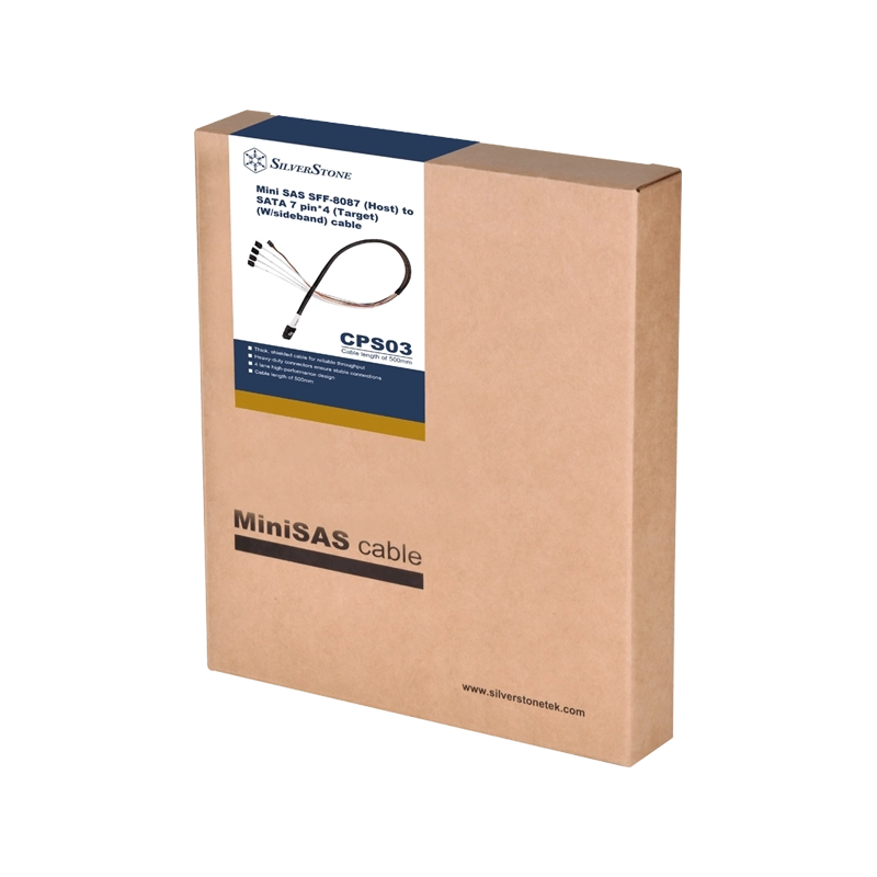 کابل تبدیل Mini-SAS به SATA سیلوراستون CPS03 8 CPS03