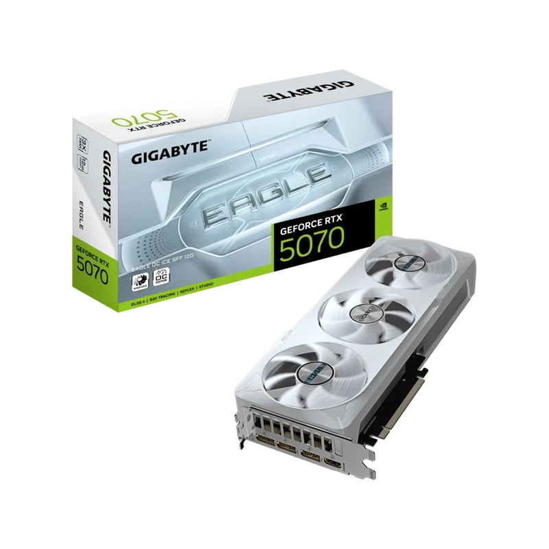 کارت گرافیک گیگابایت GeForce RTX5070 EAGLE OC ICE SFF 12G GDDR7 1 RTX5070 EAGLE ICE SFF O12G