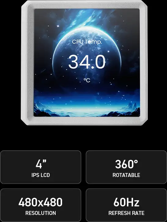 خنک کننده مایع گیم دیاس AURA GL360 LCD WH ARGB 26 AURA GL360 LCD WH