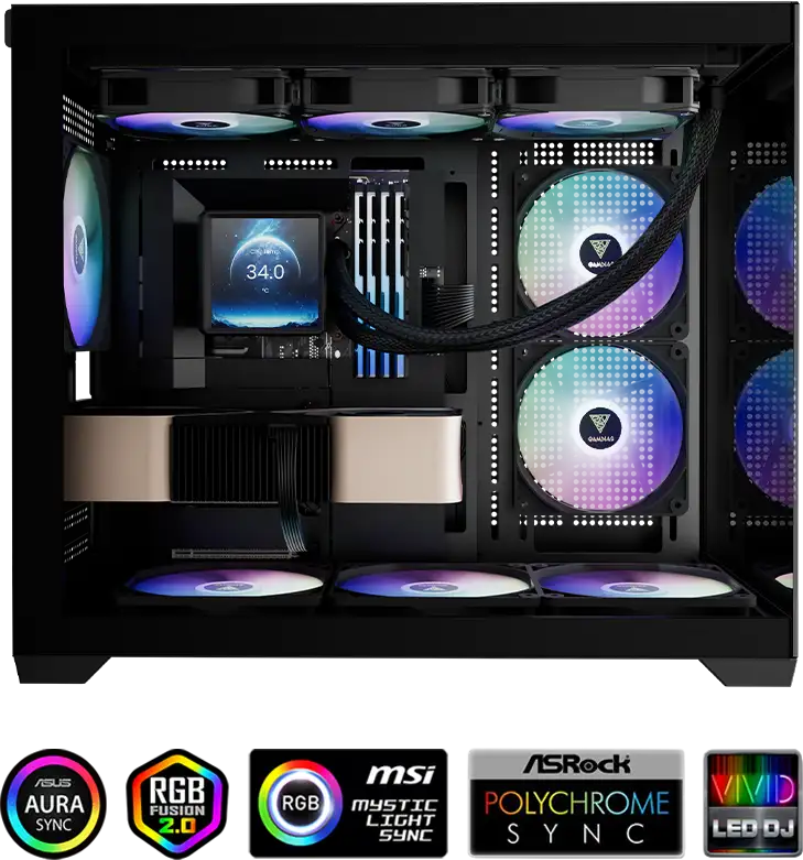 خنک کننده مایع گیم دیاس AURA GL360 LCD ARGB 27 AURA GL360 LCD ARGB