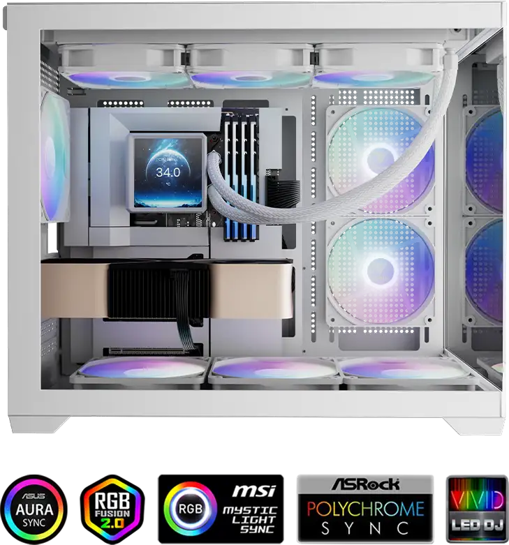 خنک کننده مایع گیم دیاس AURA GL360 LCD WH ARGB 27 AURA GL360 LCD WH