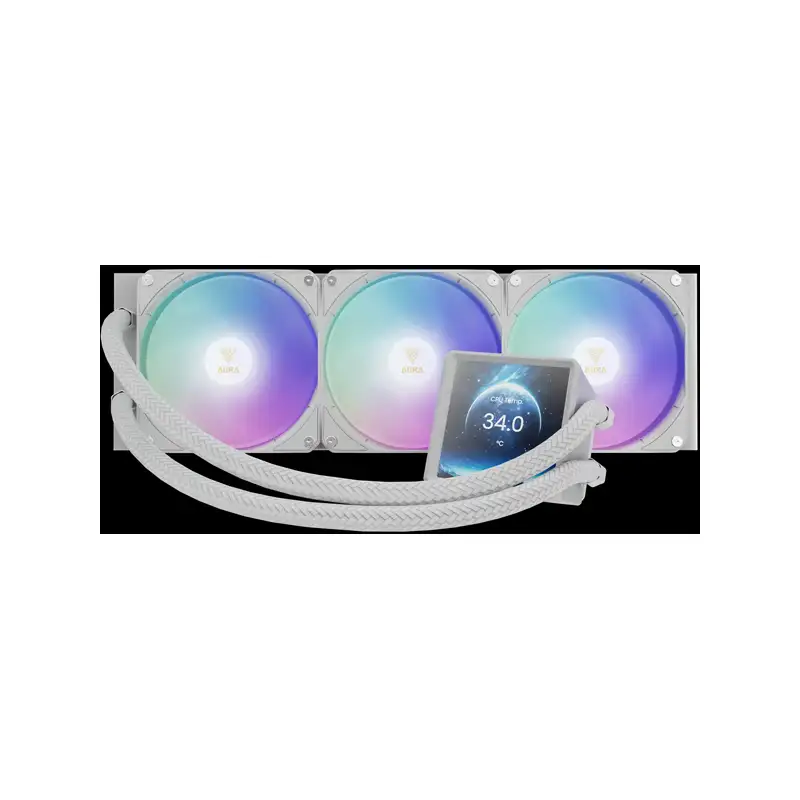 خنک کننده مایع گیم دیاس AURA GL360 LCD WH ARGB 2 AURA GL360 LCD WH
