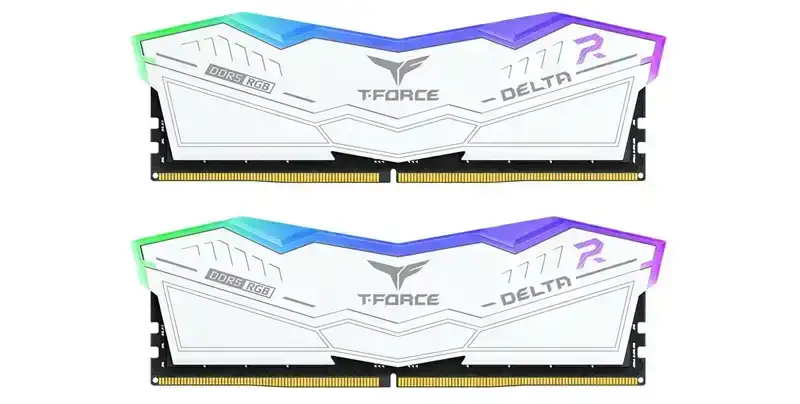 رم تیم گروپ DELTA RGB 32GB (2×16GB) 6000MHz CL38 WHITE 11 TEAMGROUP DELTA RGB