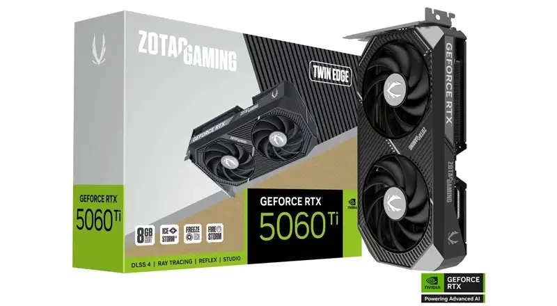 کارت گرافیک زوتاک GeForce RTX5060 Ti 8GB Twin Edge GDDR7 19 ZOTAC GeForce RTX5060 Ti