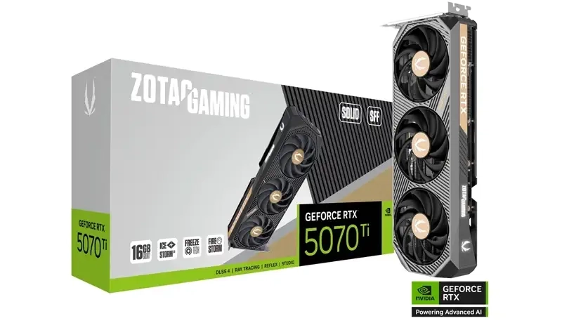 کارت گرافیک زوتاک GAMING GeForce RTX5070Ti SOLID SFF 16GB GDDR7 17 ZOTAC RTX5070Ti SOLID SFF 16G