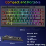 کیبورد بی سیم ممبران گیمینگ ردراگون CRESCENT K524 Pro RGB 16 REDRAGON CRESCENT K524 Pro