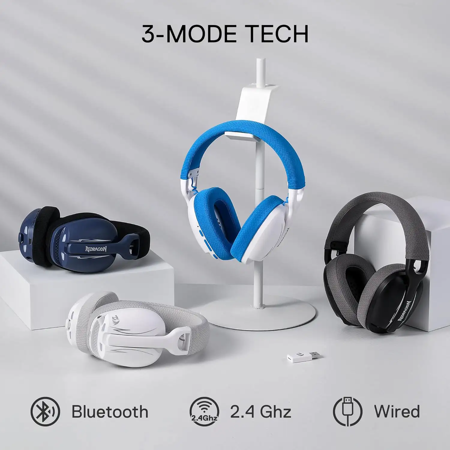 هدست بی سیم گیمینگ ردراگون Skuld H878 White 7 Skuld H878 Wh