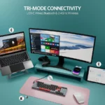 کیبورد بی سیم/باسیم مکانیکال گیمینگ ردراگون Redragon K626 RBG PRO RGB سوئیچ قهوه ای