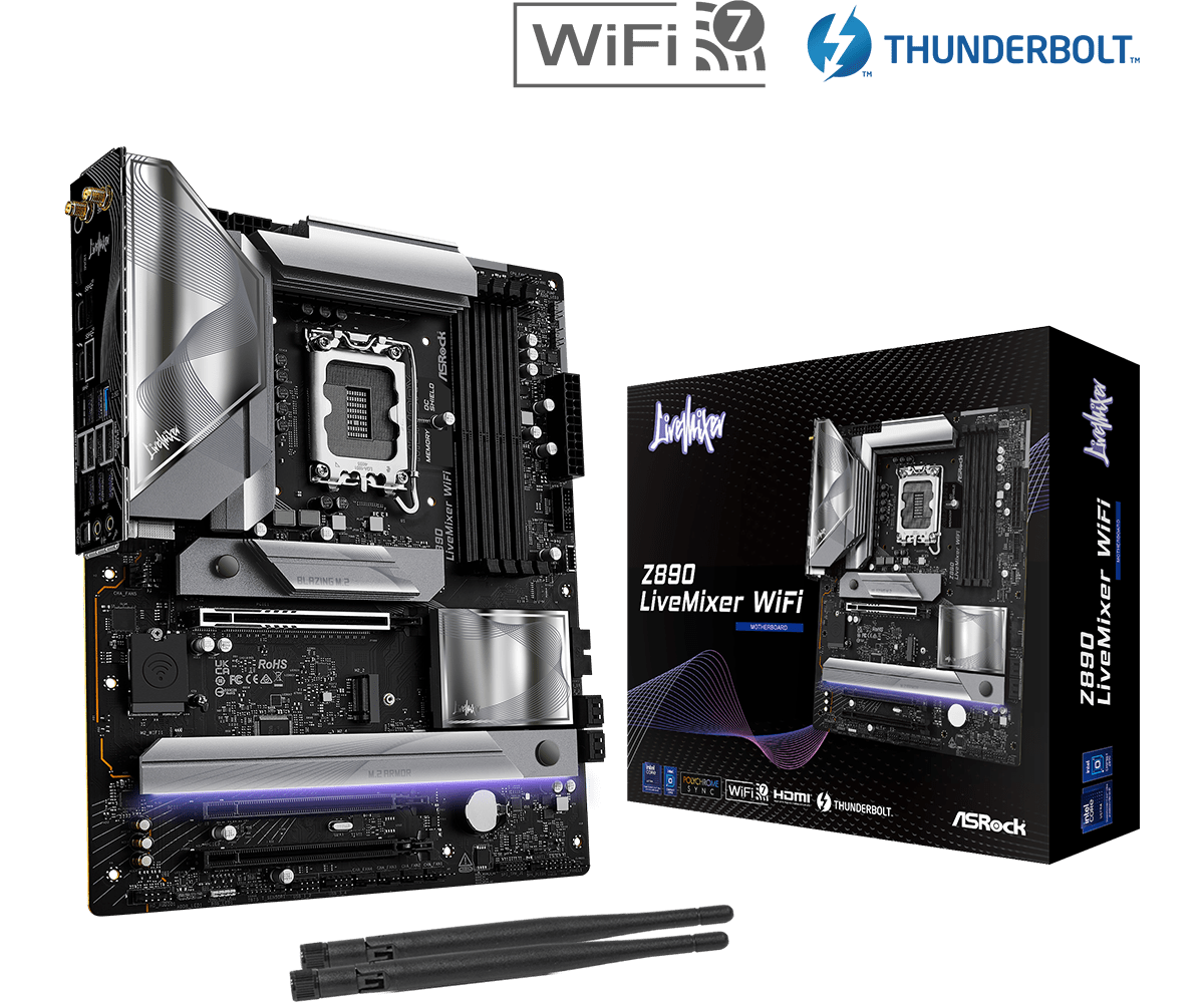 مادربرد ازراک مدل Z890 LiveMixer WiFi 1 مادربرد ازراک مدل Z890 LiveMixer WiFi