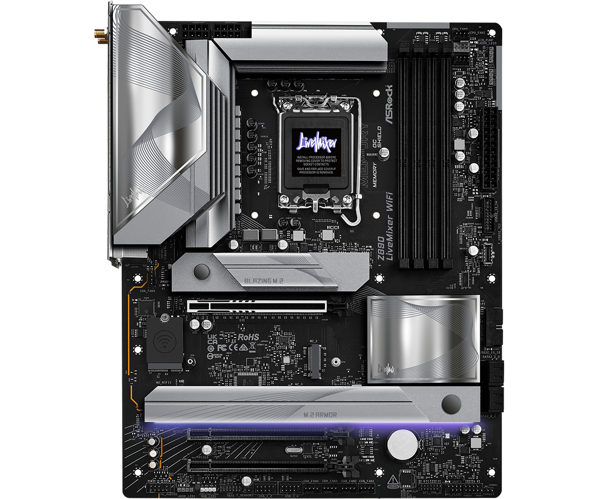 مادربرد ازراک مدل Z890 LiveMixer WiFi 4 مادربرد ازراک مدل Z890 LiveMixer WiFi